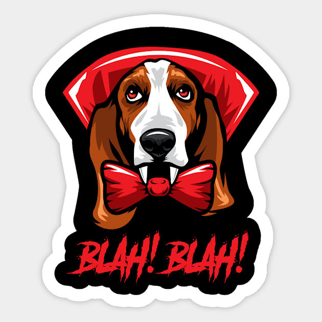 Halloween Basset Hound Vampire Sticker by IPRINT